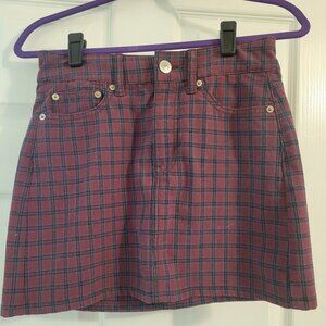 American Eagle Plaid Hi Rise Mini Twill Skirt size 0